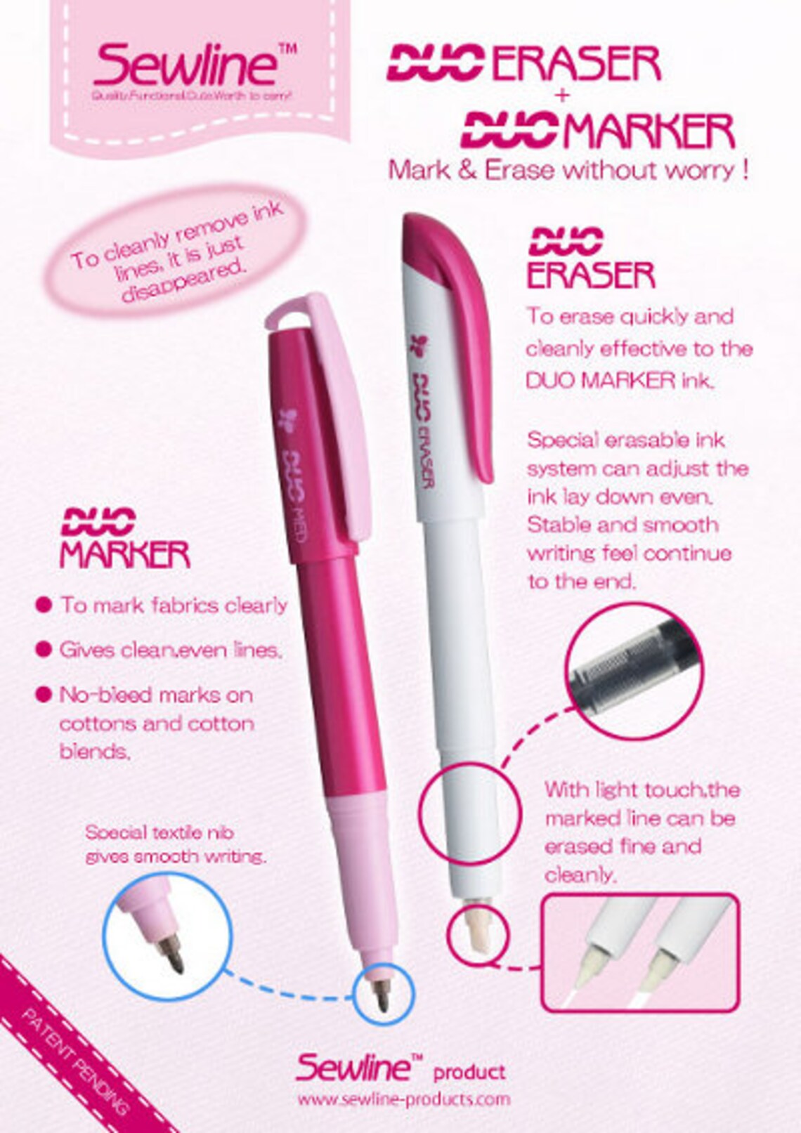 Sewline Duo Marker and Eraser Pack for Sewing Embroidery and Etsy