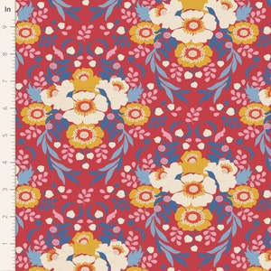 Tessuto Quilting Patchwork TILDA Anemone Giubileo Rosso 50x55cm FQ
