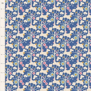 Quilting Patchwork Fabric TILDA Jubilee Wildgarden Blue 50x55cm FQ