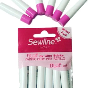 Sewline Glue Pen Stick Refill Blue Pack 6 for Sewing Embroidery Patchwork Bild 1