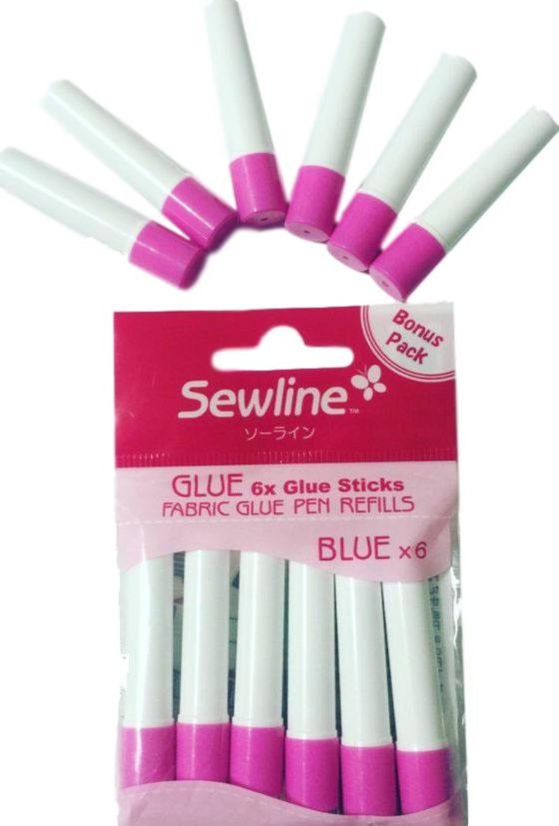 Sewline Glue Pen Stick Refill Blue Pack 6 for Sewing Embroidery Patchwork Bild 1