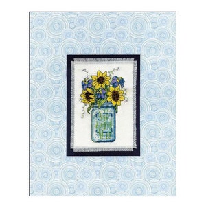 Cross X Stitch FLORAL JAR and Mat Kit incl Threads