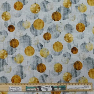 Quilting Patchwork Fabric Subtle Christmas Baubles Allover 50x55cm Fq