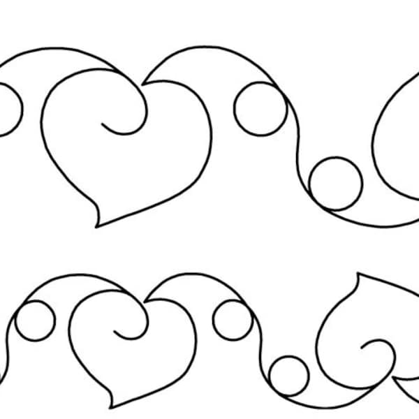 Quilting Full Line Stencil Hearts and Loops Reusable for Quilts use Pounce A3