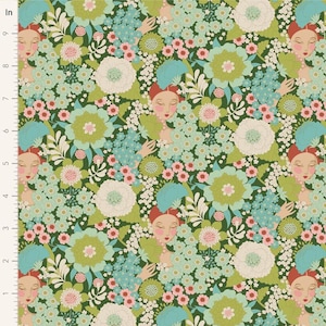 Quilting Patchwork Fabric TILDA Wallflower Green 50x55cm FQ