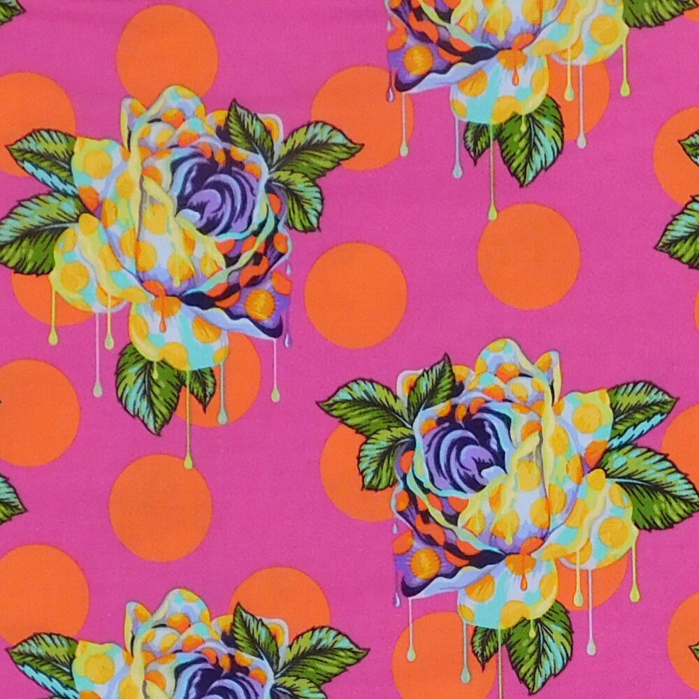 Quilting Patchwork Fabric Tula Pink Curiouser Pink Roses