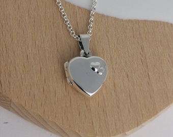 Sterling Silver Heart Locket Pendant / Necklace