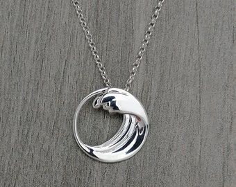 Stunning Sterling Silver Wave Pendant