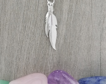 Sterling Silver Double Feather Pendant