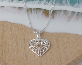 Sterling Silver Heart Necklace - Pendant