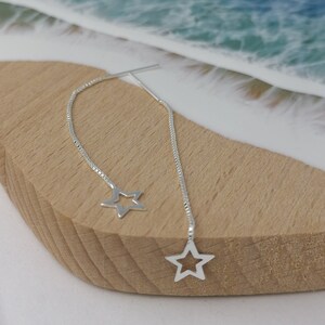 Silver Star Threader Earrings