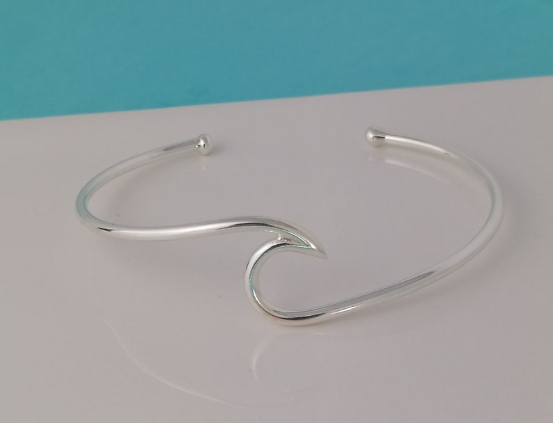 Sterling Silver Wave Cuff Bangle
