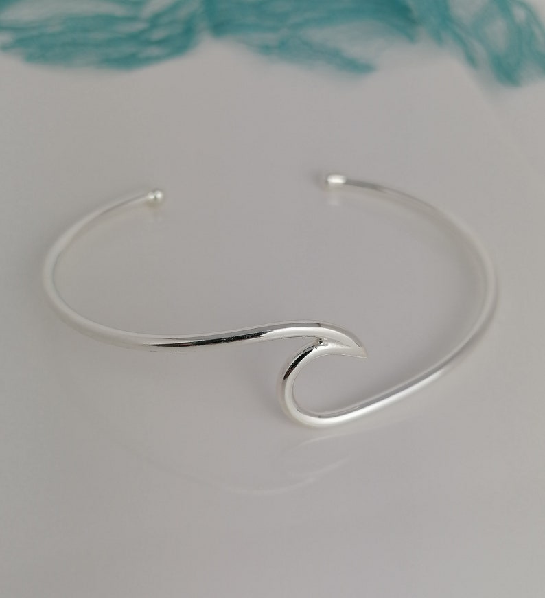 Sterling Silver Wave Cuff Bangle