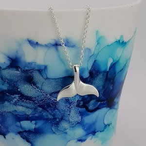 Sterling Silber Whale Tail Halskette: Ocean Schmuck Geschenk