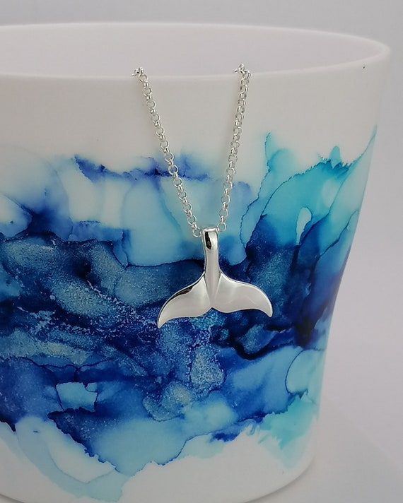 Whale Tail Necklace Sterling Silver