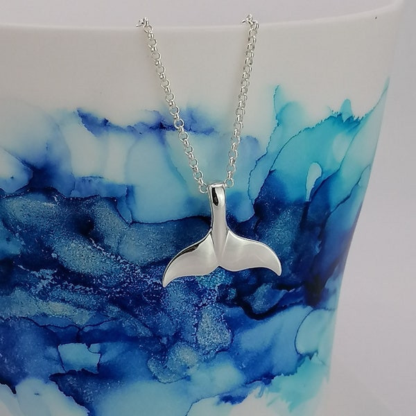 Whale Tail Necklace Sterling Silver