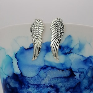 Sterling Silver Angel Wing Stud Earrings