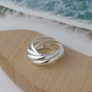 Sterling Silver Five Band Cluster Ring