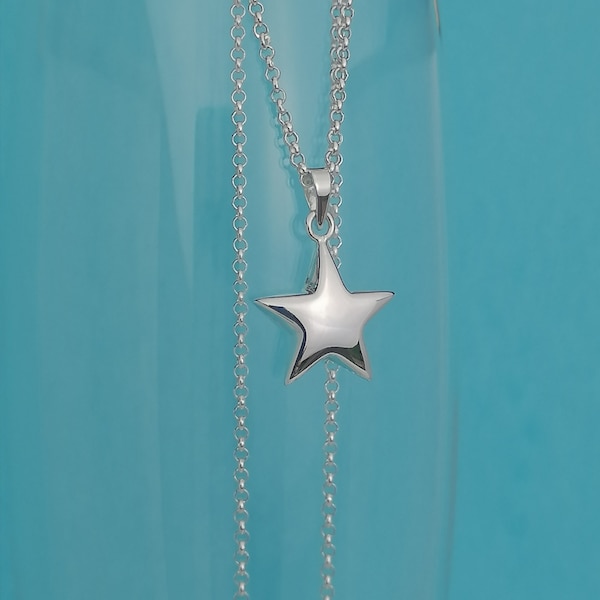 Dainty Sterling Silver Star Charm Necklace