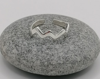 Anillo de plata de ley con diseño en zigzag para el dedo del pie