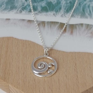 Sterling Silver Curly Wave Pendant