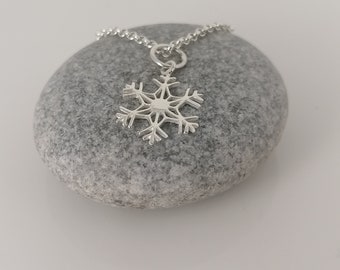 Sterling Silver Snowflake Pendant, Snowflake Necklace