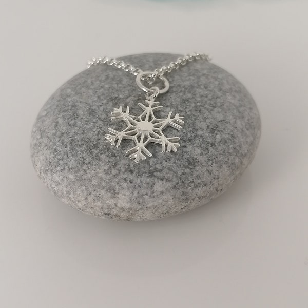 Sterling Silver Snowflake Pendant, Snowflake Necklace