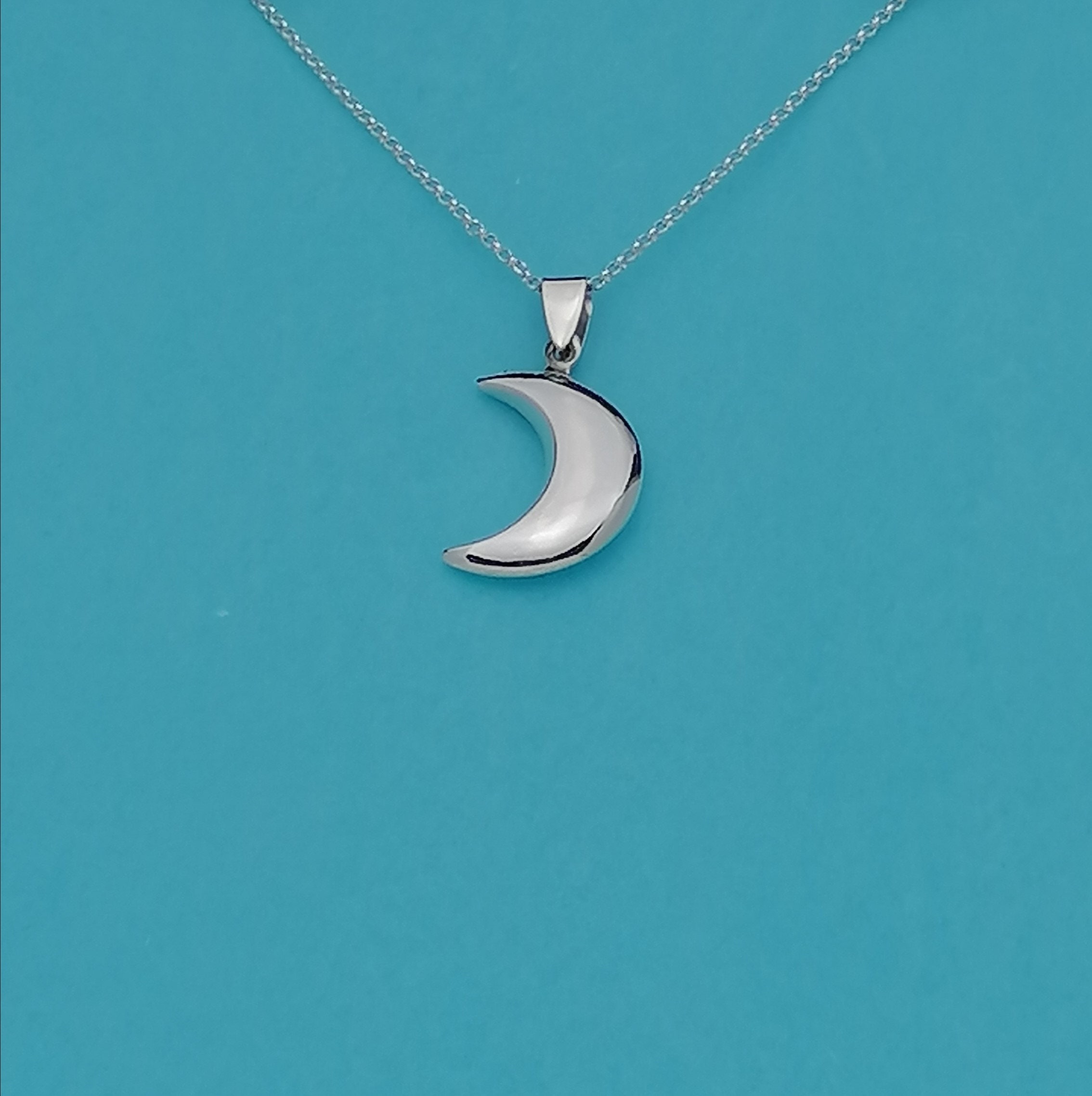 Large Crescent Pendant Tribal Double Horn Moon Detailed