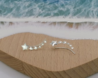 Sterling Silver Star Ear Climbers