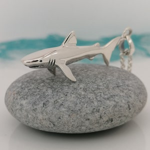 Sterling Silver Shark Pendant, Sterling Silver Shark Necklace