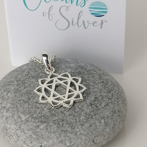 Sterling Silver Heart Chakra Pendant Necklace