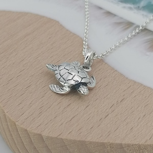 Beautiful Highly Polished Sterling Silver Turtle Necklace