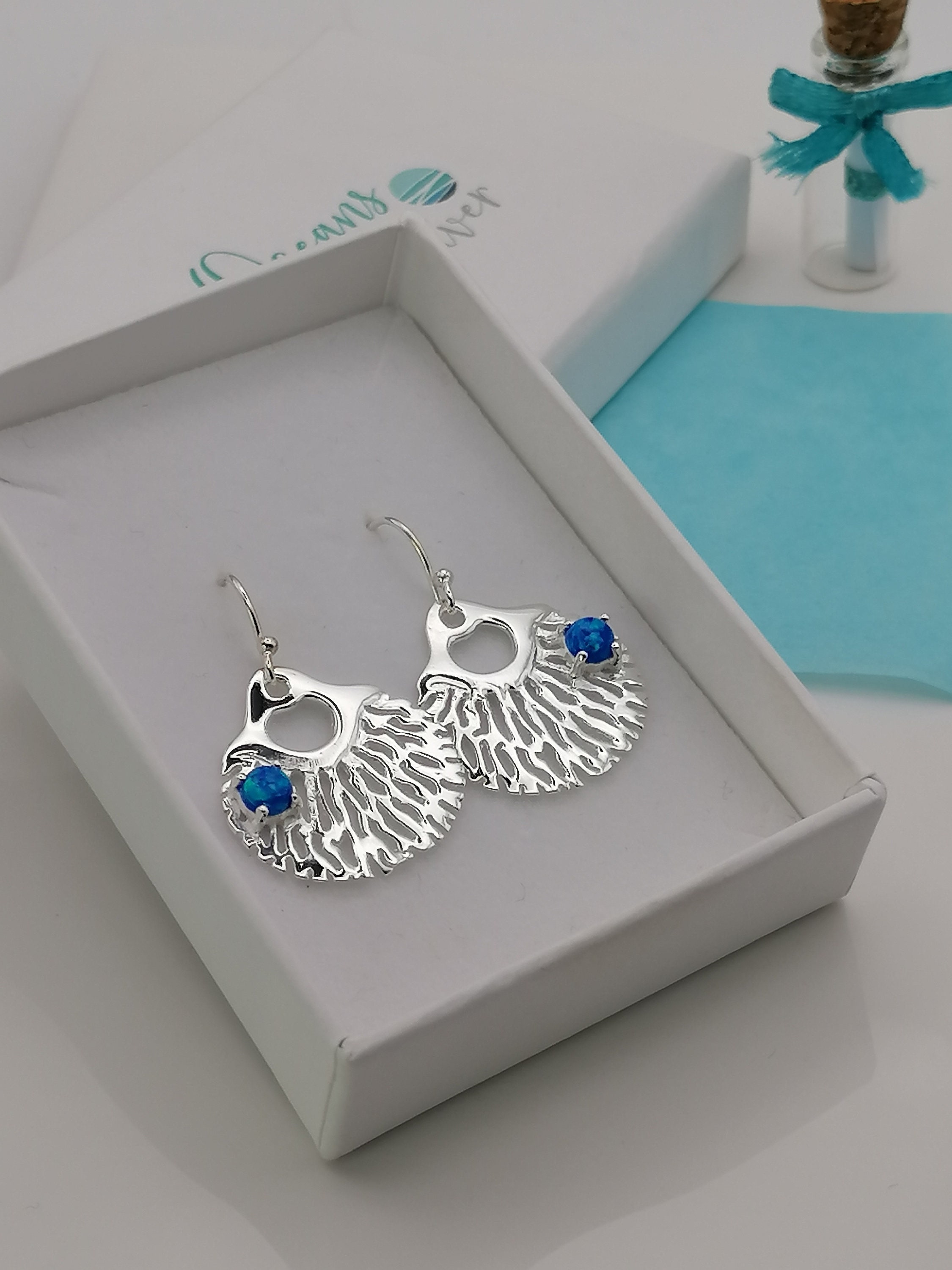 Orecchini in filigrana di opale // Argento Sterling 925 - Italia