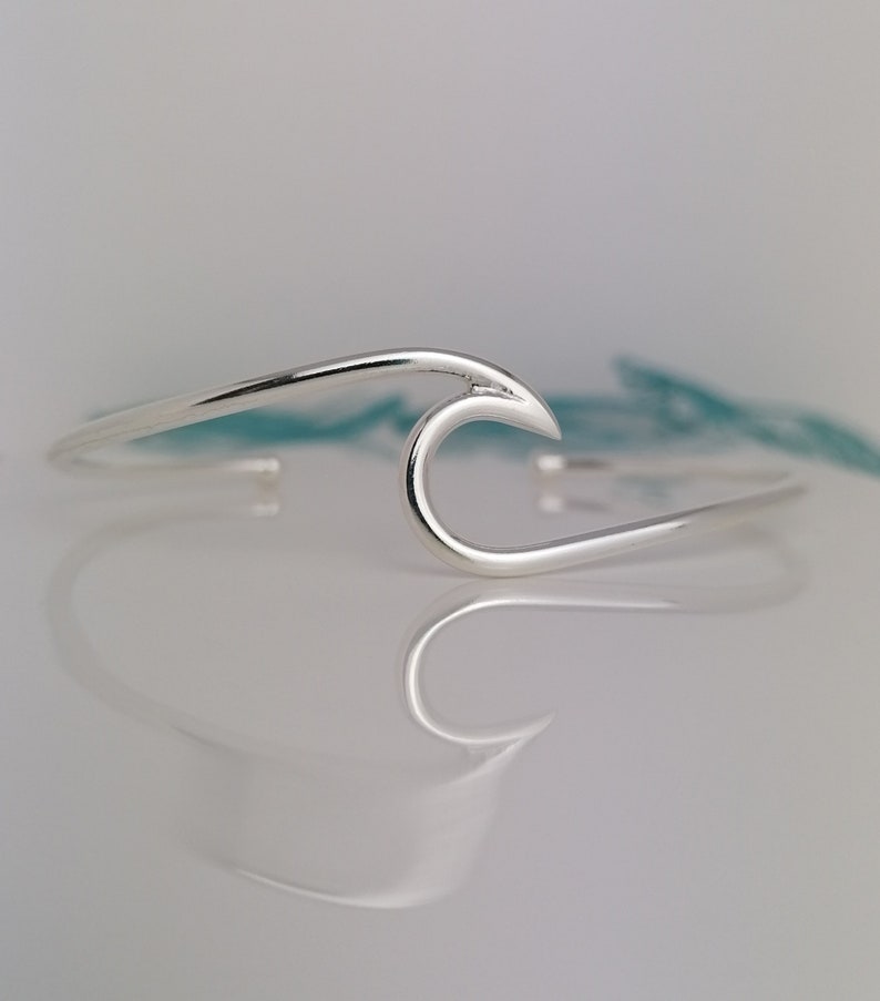 Sterling Silver Wave Cuff Bangle