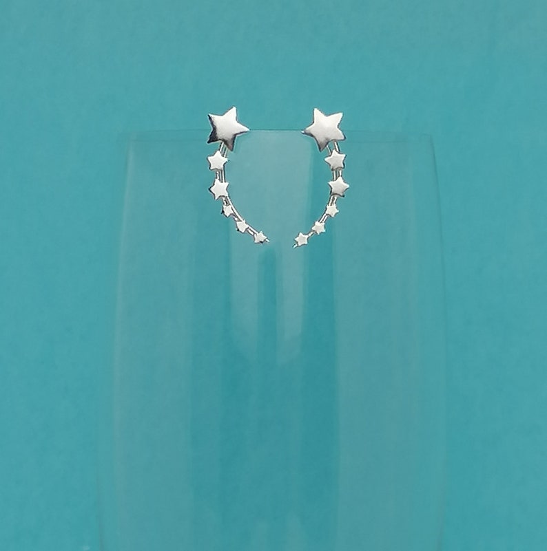 Sterling Silver Star Ear Climbers image 4