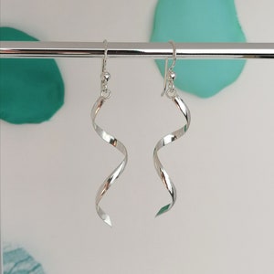 Sterling Silver Spiral Hook Vortex Earrings
