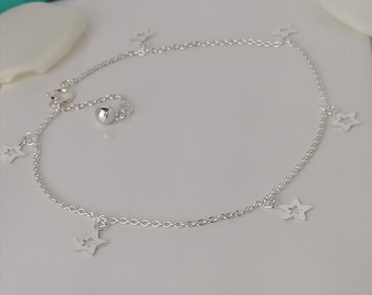 Sterling Silver Star Anklet / Ankle Bracelet