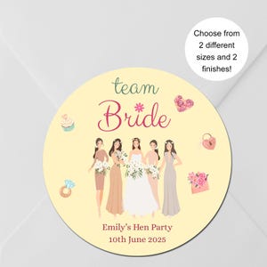 Stickers EVJF, équipe de la mariée, personnalisés, week-end EVJF, future mariée, étiquettes personnalisées, cadeaux, pochettes de bonbons