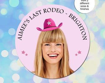 Fotostickers vrijgezellenfeest: laatste rodeo aangepaste gepersonaliseerde gunststickers