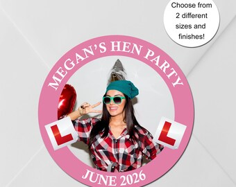 Hen Party Custom Photo Stickers, Hen Weekend Favour Label Pack, Own Image & Text