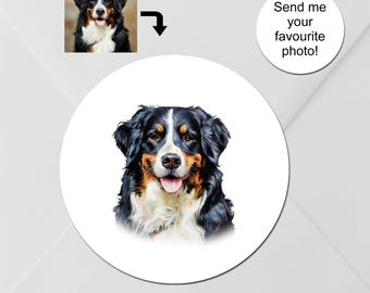 Stickers hondenportret van foto, Art Effect, gepersonaliseerde huisdierlabels