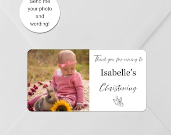 Taufe Taufe Foto Aufkleber, Heilige Kommunion Gunst Etiketten, Individuell Personalisiert