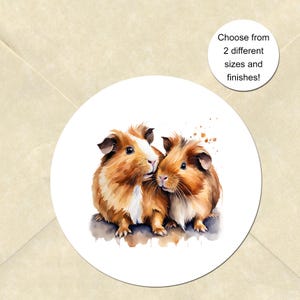 Stickers cochon d'Inde, scellés pour enveloppe, pour travaux manuels, entreprise, fait main, maison, école, 2 tailles