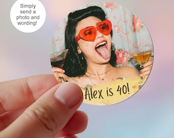 Fotostickers: verjaardag, vrijgezellenfeest, bruiloft, aangepaste gepersonaliseerde bedankstickers