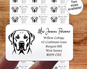 Adressetiketter för labradorhundar, hantverk, presenter i akvarell, personliga klistermärkesark