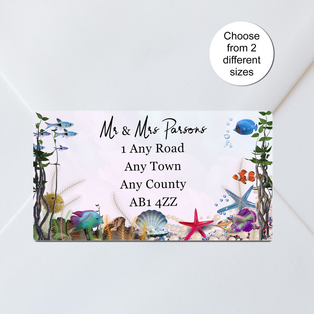 Under the Sea Custom Personalised Return Address Labels / Handmade by / Marine Life Stickers 2