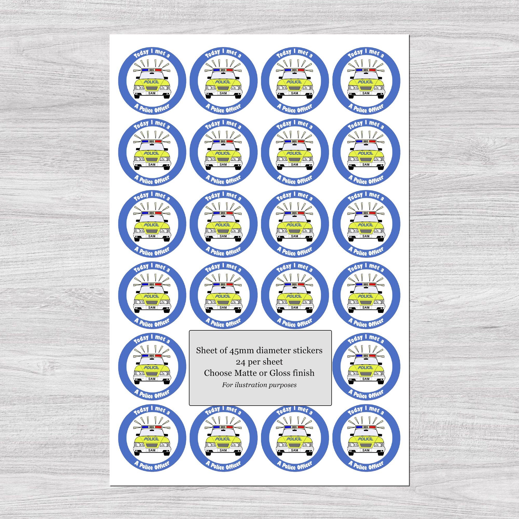 Police Reward Stickers, Child Bravery Stickers, Custom Personalised ...