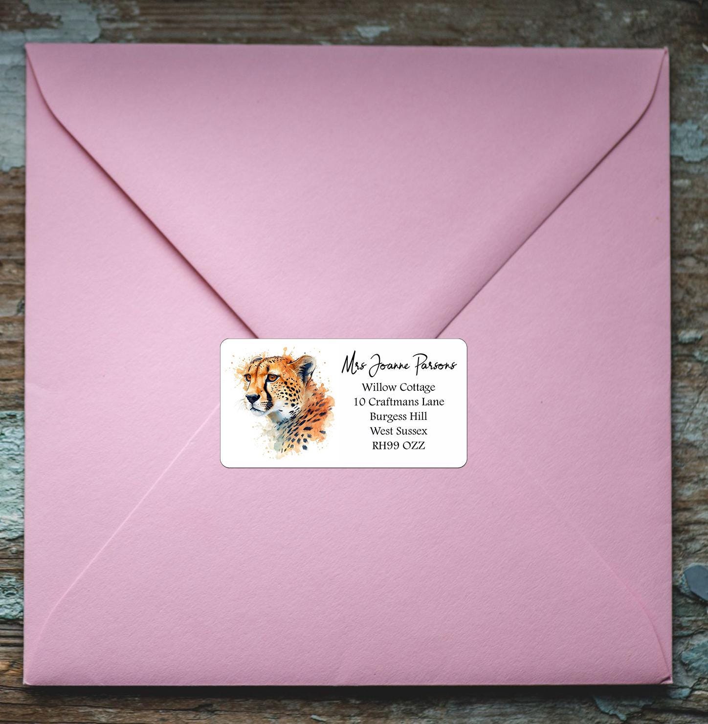 Cheetah Big Cat Address Labels, Handmade Crafts, Watercolour Gift ...