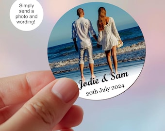 Custom Photo Stickers: Personalised Party Favour Labels Pack, Own Image & Text