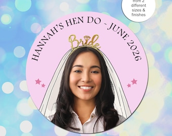 Fotostickers vrijgezellenfeest: aangepaste gepersonaliseerde gunststickers bruid